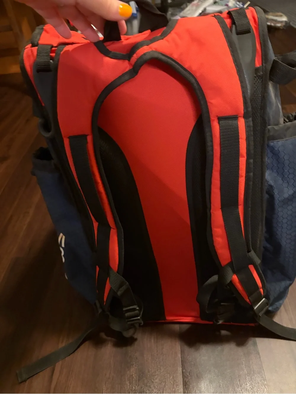 Boombah Red and Navy Men’s Baseball Backpack with Logo